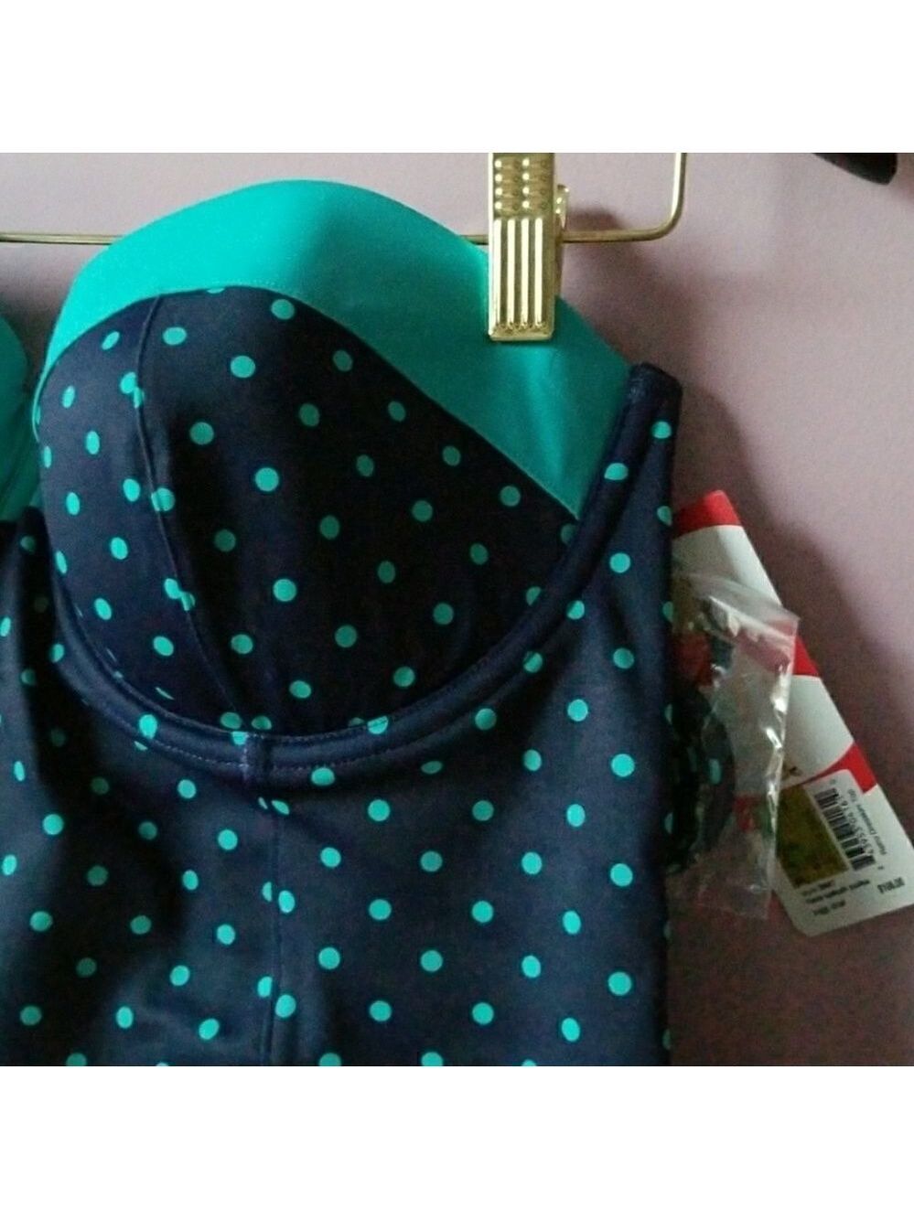 𝅺spanx Dresskini Swim Top Polka Dots - Picture 5 of 8